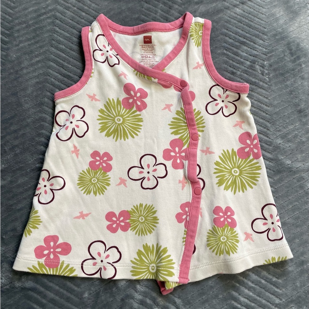 Baby Girls Tea Collection Sleeveless Wrap Dress Floral 6-12 Month
